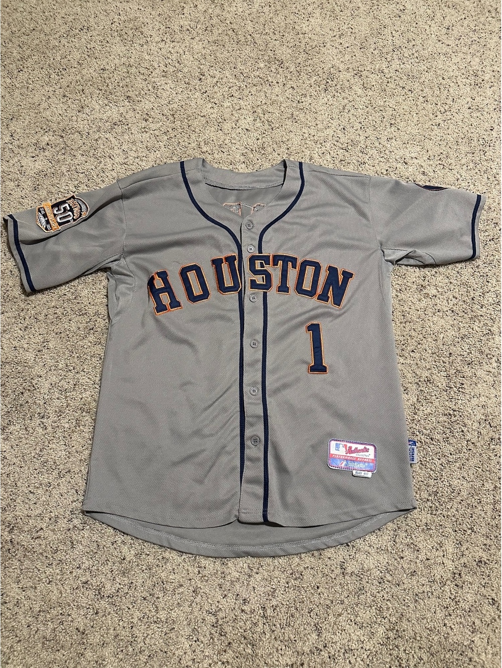 Houston Astros #1 Correa Authentic Performance Baseball Jersey Size 40